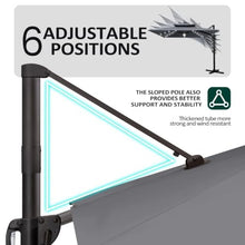 OROTLECT 128'' X 104'' Rectangular Outdoor Solar Led Cantilever Patio Umbrella with Easy-Move Base | One-Person Mobility