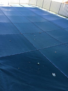 Swimming Pool Winter Cover - LOOP-LOC Mesh Safety Cover - 16 ft X 24 ft W/ 4 ft X 8 ft CENTER STEP