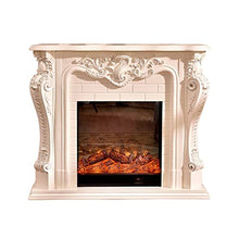 oaxroe Bedroom Fireplace Electric Insert Firebox Living Room Decorating Warming Fireplace Wooden Mantel LED Optical Artificial Emulational Flame Fireplace Heater(White,with Heater)