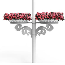GZHERVICES Outdoor Elevated Planters, Lamp Post Planters, Hanging Lamp Post Planters, Semi-Circular Planter Sets, and Decorative Roadside Planters, Ideal for Decorating Lamp Posts in Parks(800x180mm)