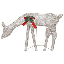 UUGRANDTO Christmas Reindeer Set of 6 Gold Fabric, Steel Medium, Outdoor Indoor Lighted Yard Decor, Warm White LED, Holiday Display