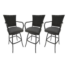 Set of 3 - Outdoor Indoor Counter 26" Bar Stool - Erin on Brown Frame