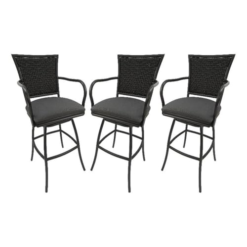 Set of 3 - Outdoor Indoor Counter 26" Bar Stool - Erin on Brown Frame