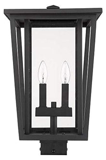 Z-Lite 2 Light Outdoor Post Mount Fixture 571PHBS-BK