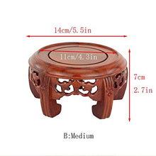 YYBOES Plant Pedestal Stand Flower Pot Base Stone Buddha Statue Vase Ornaments Wooden Base Handicraft Stand Vase Base Carved Teapot Base Pedestal Stands for Display