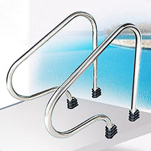 Swimming Pool Handrail 304 Stainless Steel Pool Safety Handrails for Pool Entry 3-Bend Pool Stair Rail for Water Parks/Silver / 80x80x27cm (Silver 80x80x27cm)