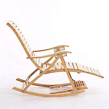 HCZKIUJ Bamboo Rocking Chair Adult Napping Chair Recliners Folding Lunch Break Balcony Chair Couch Lounge Chair Old Man Chair Patio Wooden Swing Chair
