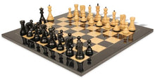 The Chess Store Zagreb Series Chess Set Ebonized & Boxwood with Black & Ash Burl Board - 3.25" King