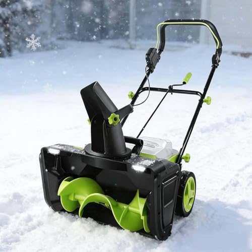 EXSHUING Cordless Snow Blower for Driveway, 3500w Electric Snow Blower with Led Lights, Clears 20-Inch (50 Cm) Width, Clearing Depth 10 in (25 Cm), Perfect for Driveway, Patio, and Sidewalks