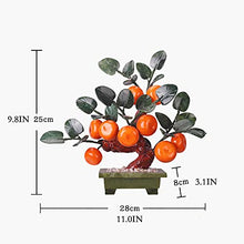 Feng Shui Jade Carved Orange Tree Bonsai Chinese Style Decoration for Wealth and Luck Living Room TV Cabinet Bonsai Porch Decoration House Plant