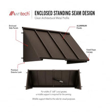 Awntech Houstonian Closed-Sides Aluminum Awning for Window and Door, 92 in. W x 24 in. H x 24 in. D, Bronze