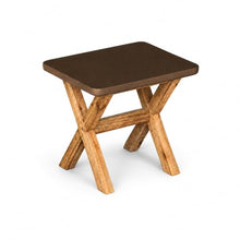 Modern Rustic Indoor/Outdoor Brown 78.7" Concrete Fiber Dining Table with 2 Benches & 2 Backless Stools with Acacia Wood Base
