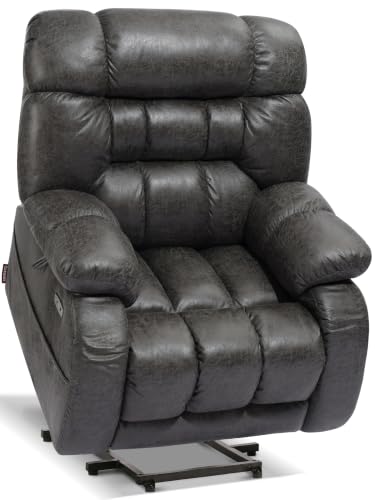 EONIX Zero Gravity Power Lift Recliner Chair for Big Man, Cloud Smoky Grey
