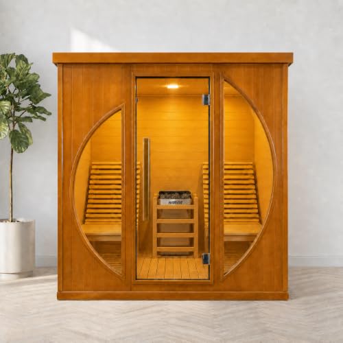 Recliners Steam Sauna 2 Person, Canadian Red Cedar, 220V, 6KW Harvia Heater
