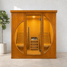 Recliners Steam Sauna 2 Person, Canadian Red Cedar, 220V, 6KW Harvia Heater