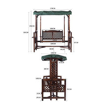 ELUKHT Creative Hotel Patio Porch Swing Glider with Stand Wooden Garden Swing Outside Furniture Patio Swing Outdoor Lounge Chair Outdoor Swing Chair Bench Perfect Set