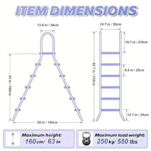 LHFJ Heavy Duty Pool Ladder Above Ground, 500 Lb Capacity, 4 Steps Pool Ladder Above Ground A-Frame Ladders, Pool Slides, Ladders & Diving Boards, Thickened 304 Stainless Steel Pools Handrails,63 in