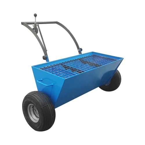 HayWHNKN Walk-Behind Push Drop Spreader 300kg Hopper Adjustable Spreading 1-6kg/m² Manure Spreader for Concrete Floor Warehouse Workshop