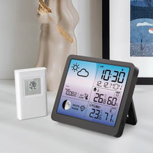 LCD Color Screen Weather Clock Forecast Alarm Indoor Outdoor Temperature Humidity Meter