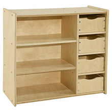 Contender Kids Wooden Bookshelf with Drawers 3-Shelf Organizer