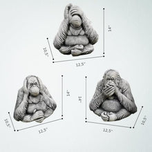 OLOMA Concrete Three Wise Monkeys Garden Statue Set No Hear No See No Speak No Evil Monkeys Figurines Outdoor Realistic Gorillas Yard Decor Meditation Zen Sculpture Handcrafted Primate Art