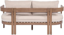 Meridian Furniture 396Beige-L Newport Collection Modern | Contemporary Outdoor Patio Loveseat with Acacia Wood, Thermowood Treatment, Cover Included, Water Resist, 65" W x 30.25" D x 33.25" H, Beige