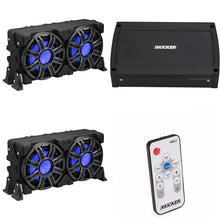 KICKER 10-Inch Loaded Premium Marine Sub Enclosure & 48KXMA12002 Marine Amp Bundle