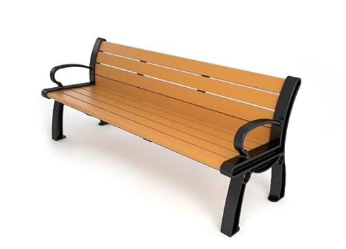 Frog Furnishings Outdoor Bench Heavy Duty Cast Aluminum Cedar Slat 4 Feet
