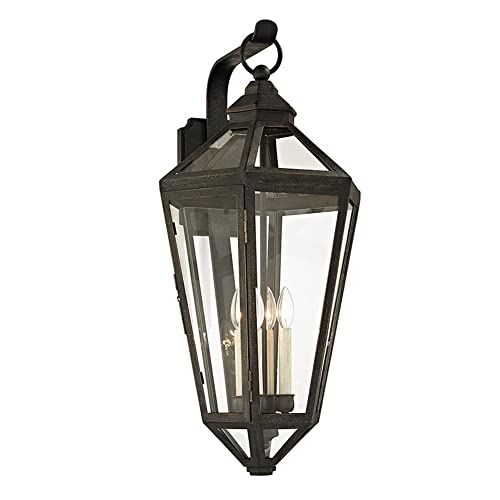 Troy Lighting Calabasas 4-Light Wall Sconce | Vintage Bronze Finish | Made of Hand-Worked Iron | Wet-Rated for Outdoor Use | 15" W x 33" H Profile | B6374-VBZ