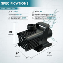 Aqua Pulse Submersible Pond Pump, 12,500 GPH, 200 ft Cord