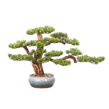 Bonsai Tree Faux Bonsai Tree Houseplant Pine Bonsai Plant Ceramics Round Pot Pebbles Used for Home Living Room Entrance Office Hotel Decoration Artificial Tree