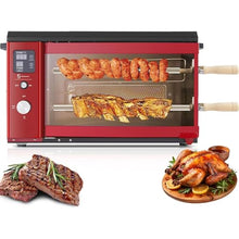 GHRERTX Auto Rotating Kebab Skewer Machine, 2 Layer Rotating Propane Rotisserie Grill with Electric Griddle, Smokeless Electric Grill Doner Kebab Fish Skewer Machine for Brazilian BBQ, Chicken,Steak