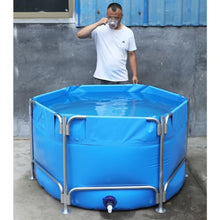 Sermair Canvas Folding Swimming Pool Blue