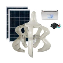 OLONETO 1000W Wind Turbine Generator Kit 12V/24V/48V 5-Blade Gourd-Shaped Generator with Controller + 100W*2 Solar Panels + Battery Home Wind and Solar Hybrid Power Generation System (Color : 24V)