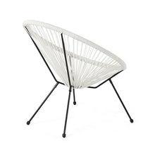 Christopher Knight Home Outdoor Hammock Weave Chair with Steel Frame (Set of 4) - White and Black Finish
