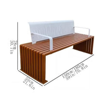 mifortune-e Garden Bench, Garden Outdoor Backrest Chair, Steel Park Leisure Bench, for Balcony Terrace Seat,for Patio(Large)