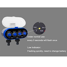 Ball Valve Electronic Automatic Watering Two Outlet Four Dials Water Timer Garden Irrigation Controller for Garden, Yard