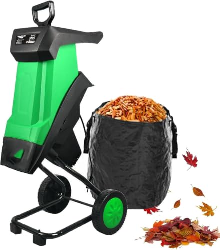 Etsuosy 2400w Electric Wood Chipper Shredder with 50l Bag,40mm Cutting,Quiet Mulcher for Compost & Yard Waste