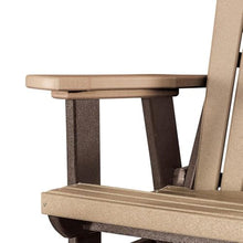 Outdoor Escape Brown Balcony Glider, Cedar Tudor Brown, Elevated Seating, Heavy Duty Poly Lumber, Tall Outdoor Chair, Durable Design
