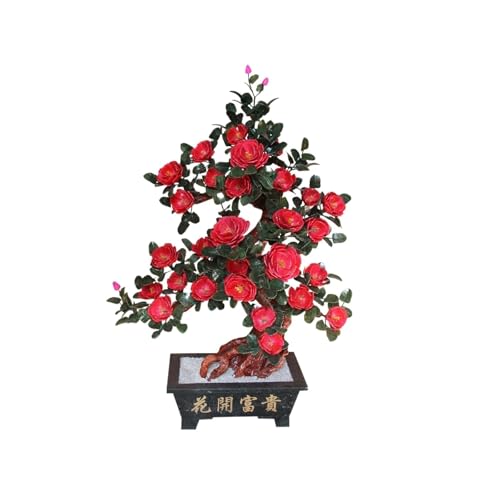 YXIANG56Q Fake Plants Artificial Bonsai Tree Lifelike Faux Potted Plant Jade Flower Ornament Bonsai Tree