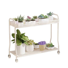 IBONSON Multi Tiered Plant Stand Indoor Living Room Floor-Standing Double-Layer Iron Flower Rack Indoor Movable Flower Rack Storage Flower Pot Rack Corner Outdoor Plant Stand