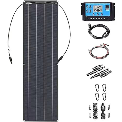 MDYHY 50/100w Solar Battery Charger(40a/60a Controller), 2-in-1 Cable Solar Panel Kit, High Efficiency Solar Panel Kit, for Garage, Rv, Roof, Yacht, Boat,A