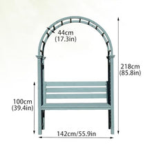 OREKPOT Heavy Duty Garden Arch, Metal Garden Arbor with Bench, Two People Seat Rose Arch for Lawn Backyard Patio Outdoor Climbing Plant，White