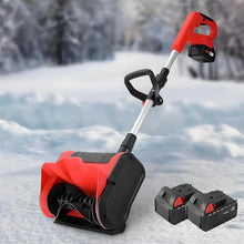 PioMue Cordless Snow Shovel, Electric Snow Blower with 26FT Max Throw & Adjustable Handle, Snow Thrower for Driveway, Deck, Patio, Steps 2*Battery