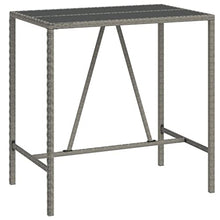 LKJVFCPW 5 Piece Outdoor Bar Set, Poly Rattan Pub Table and 4 Stools with Cushions for Patio, Garden, Balcony, Grey