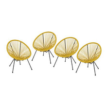 Christopher Knight Home Outdoor Hammock Weave Chair with Steel Frame (Set of 4) - Yellow and Black Finish