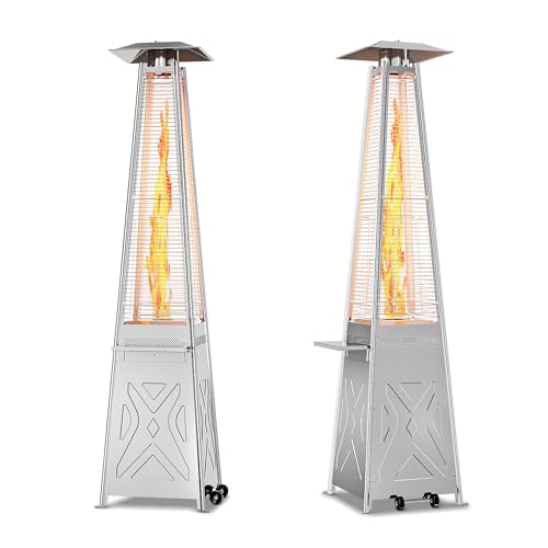 VerisShade Patio Heater, Pyramid 48,000 Btu Portable Heater With Patio Cover, Propane Outdoor Heaters for Patio, Backyard, Balcony With Wheels, 1 Pc