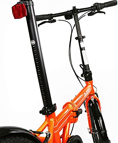ZiZZO Via 20" Folding Bike Lightweight Aluminum Frame Shimano 7-Speed Metallic Orange