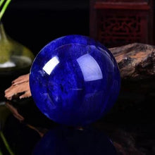 FOTCFATEV Smelting Blue Crystal Ball Quartz Sphere with Stand,Magic Gemstone Sculpture Figurine,16cm/6.3in