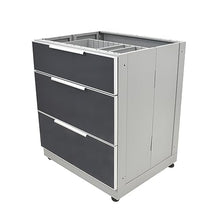 Blue Sky Outdoor Living ,OKC3024GDR3DG, 3-Drawer Outdoor Kitchen Cabinet – Heavy-Duty Storage – Weather-Resistant Modular Base for Patios and BBQ Islands – Slate Gray